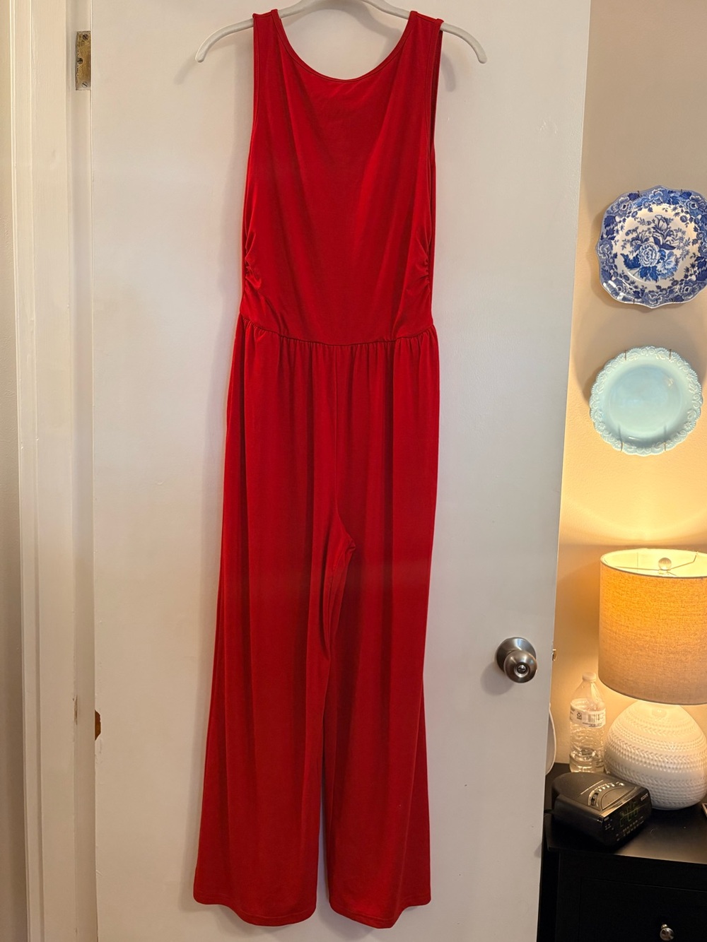 PrettyGarden Casual Wide Leg Red Jumpsuit - Picture 4 of 4